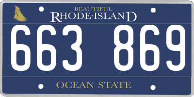 RI license plate 663869