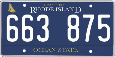 RI license plate 663875