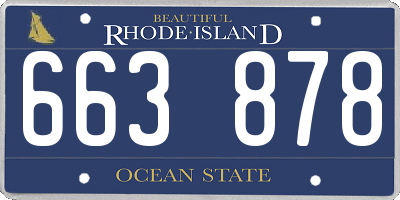 RI license plate 663878