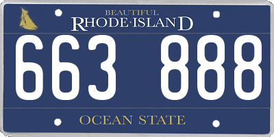 RI license plate 663888