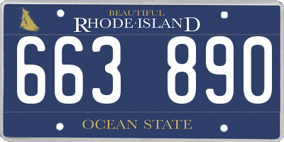 RI license plate 663890