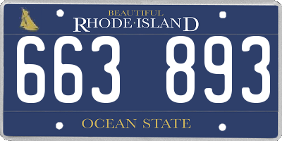 RI license plate 663893