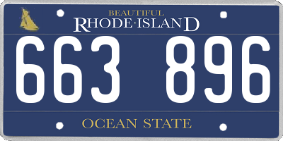 RI license plate 663896