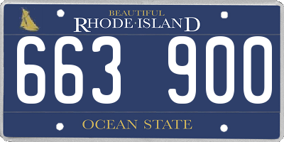 RI license plate 663900