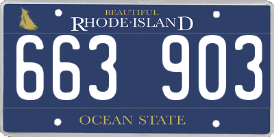 RI license plate 663903