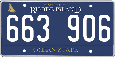 RI license plate 663906