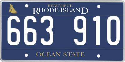 RI license plate 663910
