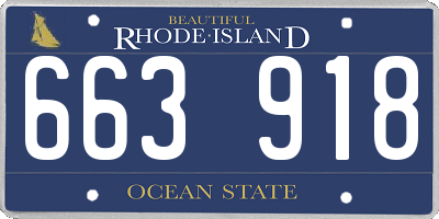 RI license plate 663918