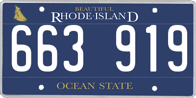 RI license plate 663919