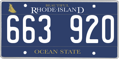 RI license plate 663920
