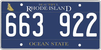 RI license plate 663922