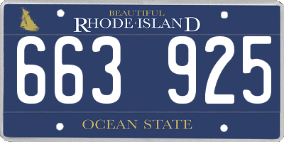 RI license plate 663925