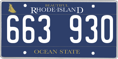 RI license plate 663930