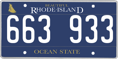 RI license plate 663933