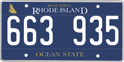 RI license plate 663935