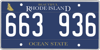 RI license plate 663936