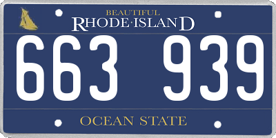 RI license plate 663939