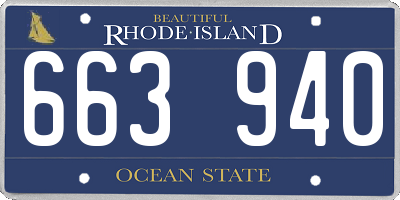 RI license plate 663940