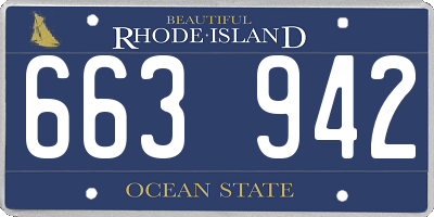 RI license plate 663942