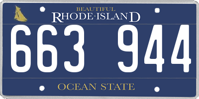 RI license plate 663944