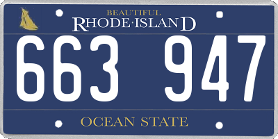 RI license plate 663947