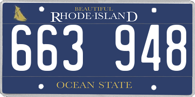 RI license plate 663948