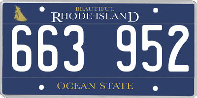 RI license plate 663952