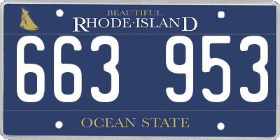 RI license plate 663953