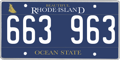 RI license plate 663963
