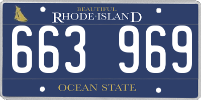 RI license plate 663969