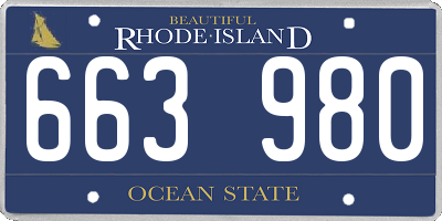 RI license plate 663980