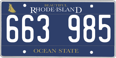 RI license plate 663985