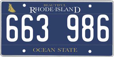 RI license plate 663986