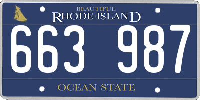 RI license plate 663987