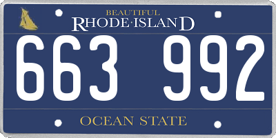 RI license plate 663992