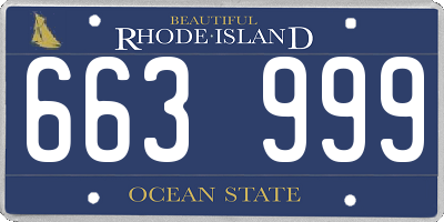RI license plate 663999