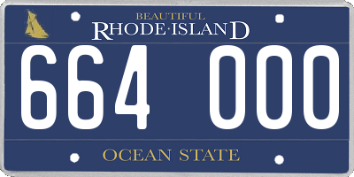 RI license plate 664000