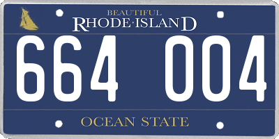 RI license plate 664004