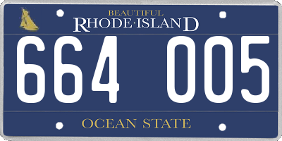 RI license plate 664005