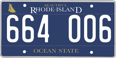 RI license plate 664006