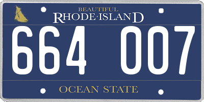 RI license plate 664007