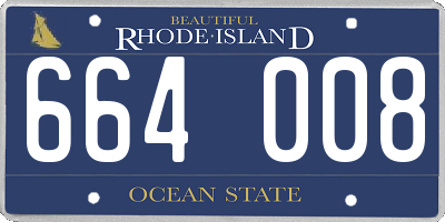 RI license plate 664008