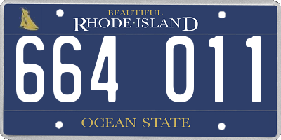 RI license plate 664011