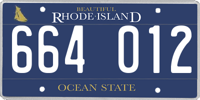RI license plate 664012