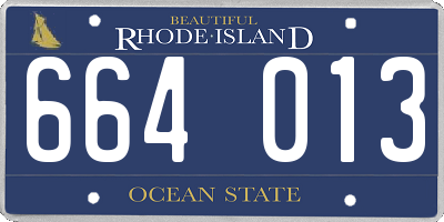 RI license plate 664013