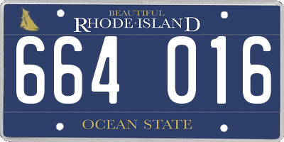 RI license plate 664016
