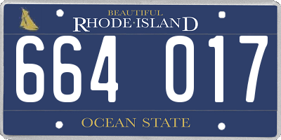 RI license plate 664017