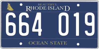 RI license plate 664019