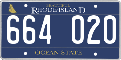 RI license plate 664020