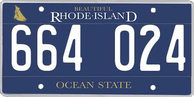 RI license plate 664024
